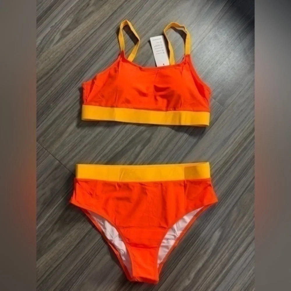 Women Two Piece High Waisted Bikini Swimsuits with Bottoms
